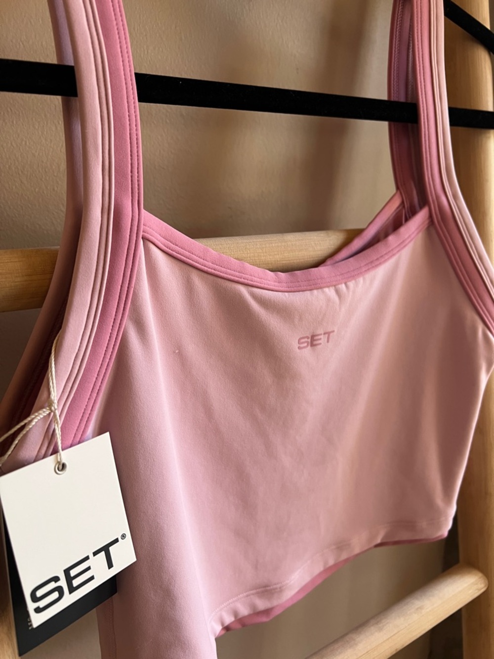 Set Active Airluxe Breathe Contrast Double Strap Tank - Picture 5 of 8